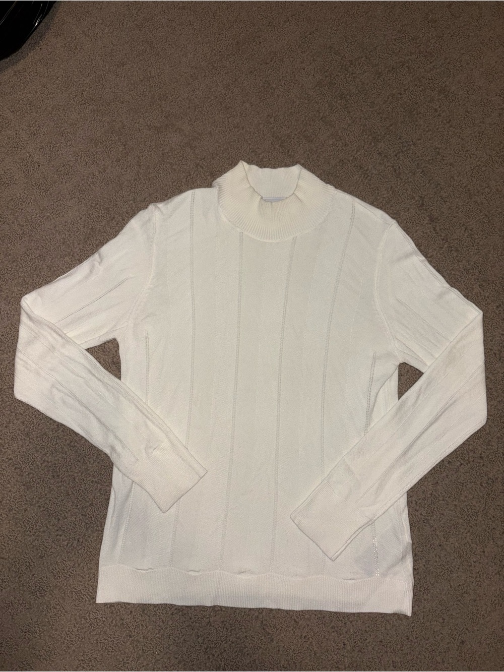 Noisy May Women’s Size M, Cream Ribbed Mock Neck Sweater Pullover Soft